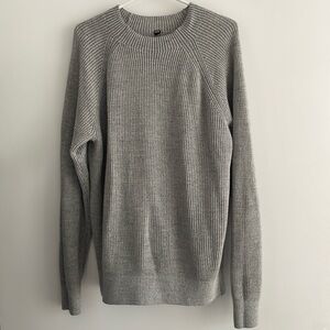 Uniqlo Washable Mid-Gauge Crew Neck Long-Sleeve Sweater - Gray (Large)